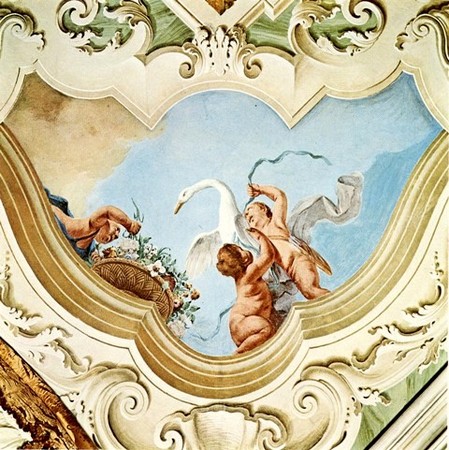 Villa Widmann- affresco Angeli, Amorini che giocano